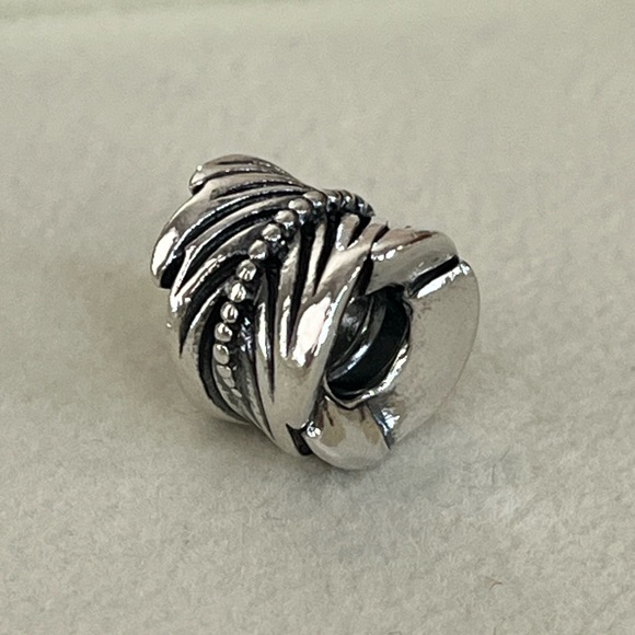 Pandora Curled Leaf Feather Charm - Picture 1 of 4